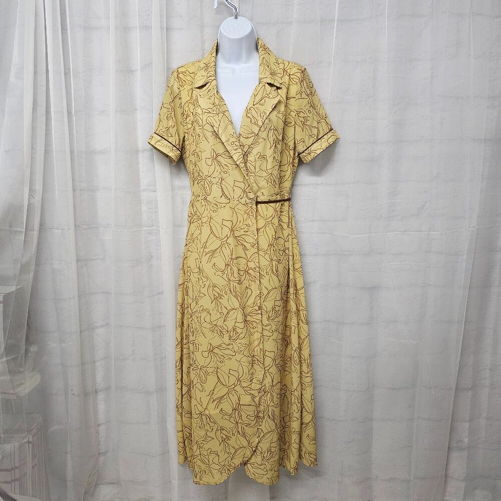 Honey Punch Dress Yellow Maxi Wrap Boho Cottage M - Picture 9 of 9
